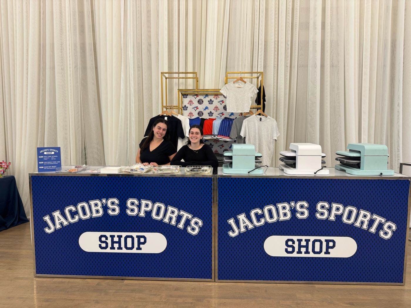 Jacob's Sports Shop custom apparel booth